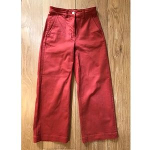 Everlane Wide Leg Crop Pant in Rust size 0